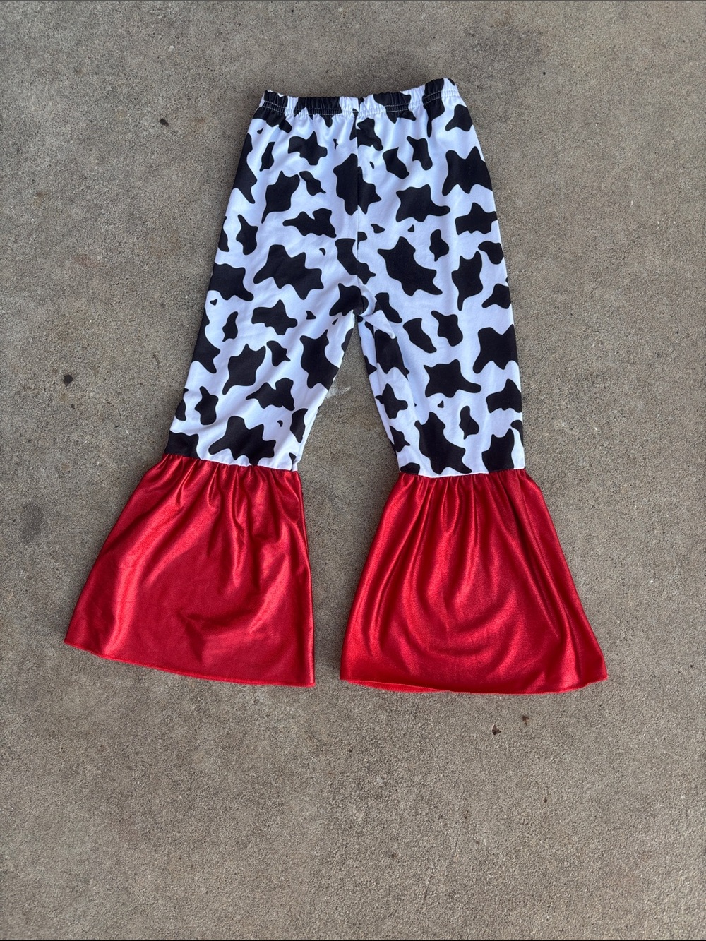 Cow print flare bell bottoms! 4T